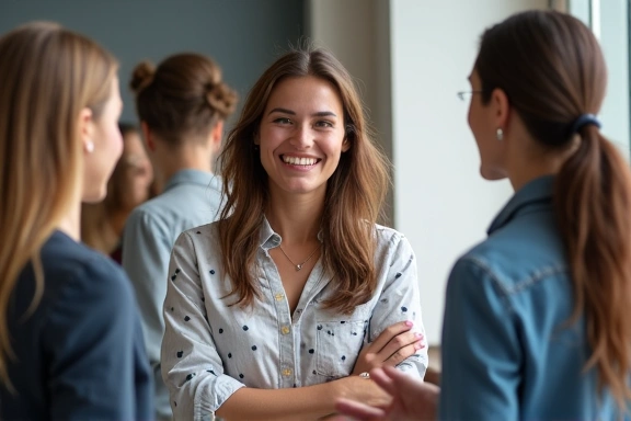 Conceptual image of a diverse, smiling team member, professional and approachable